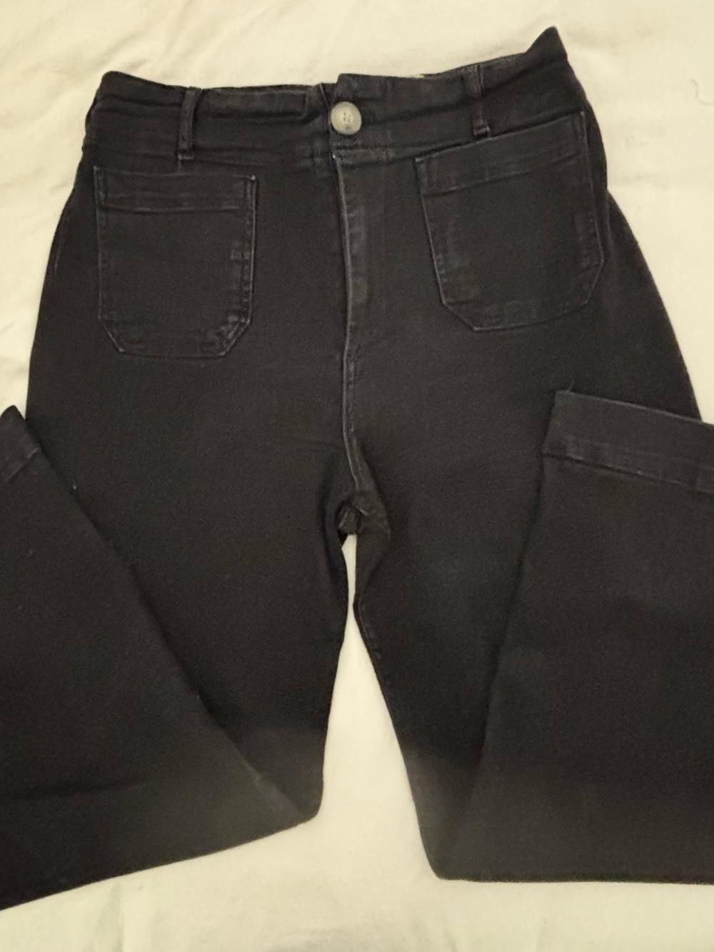 Maeve The Collette Black Cropped Wide-Leg Jeans Size 30 - Picture 4 of 6